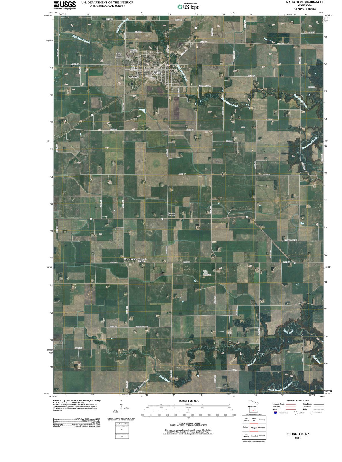 2010 Arlington, MN - Minnesota - USGS Topographic Map