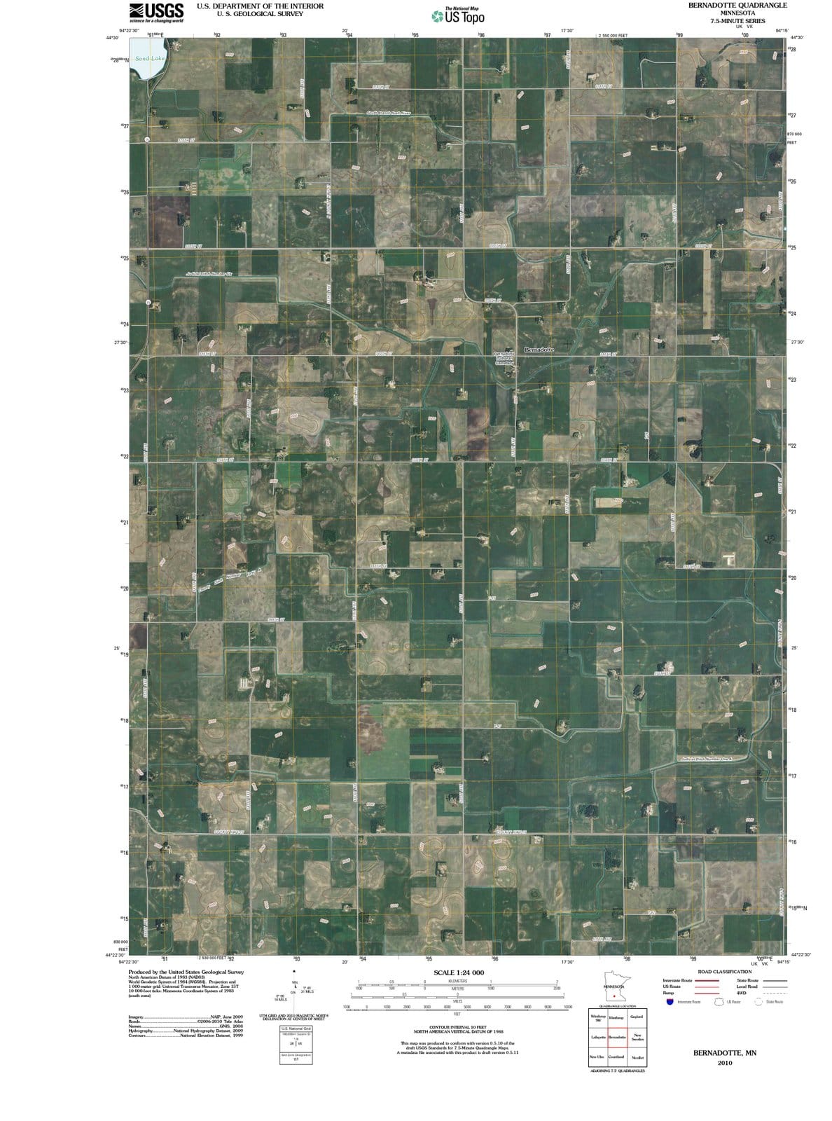 2010 Bernadotte, MN - Minnesota - USGS Topographic Map