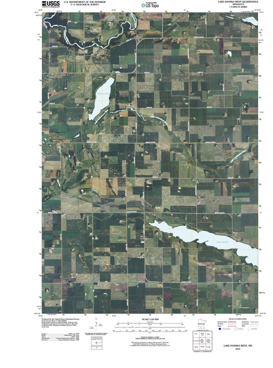 2010 Lake Hanska West, MN - Minnesota - USGS Topographic Map