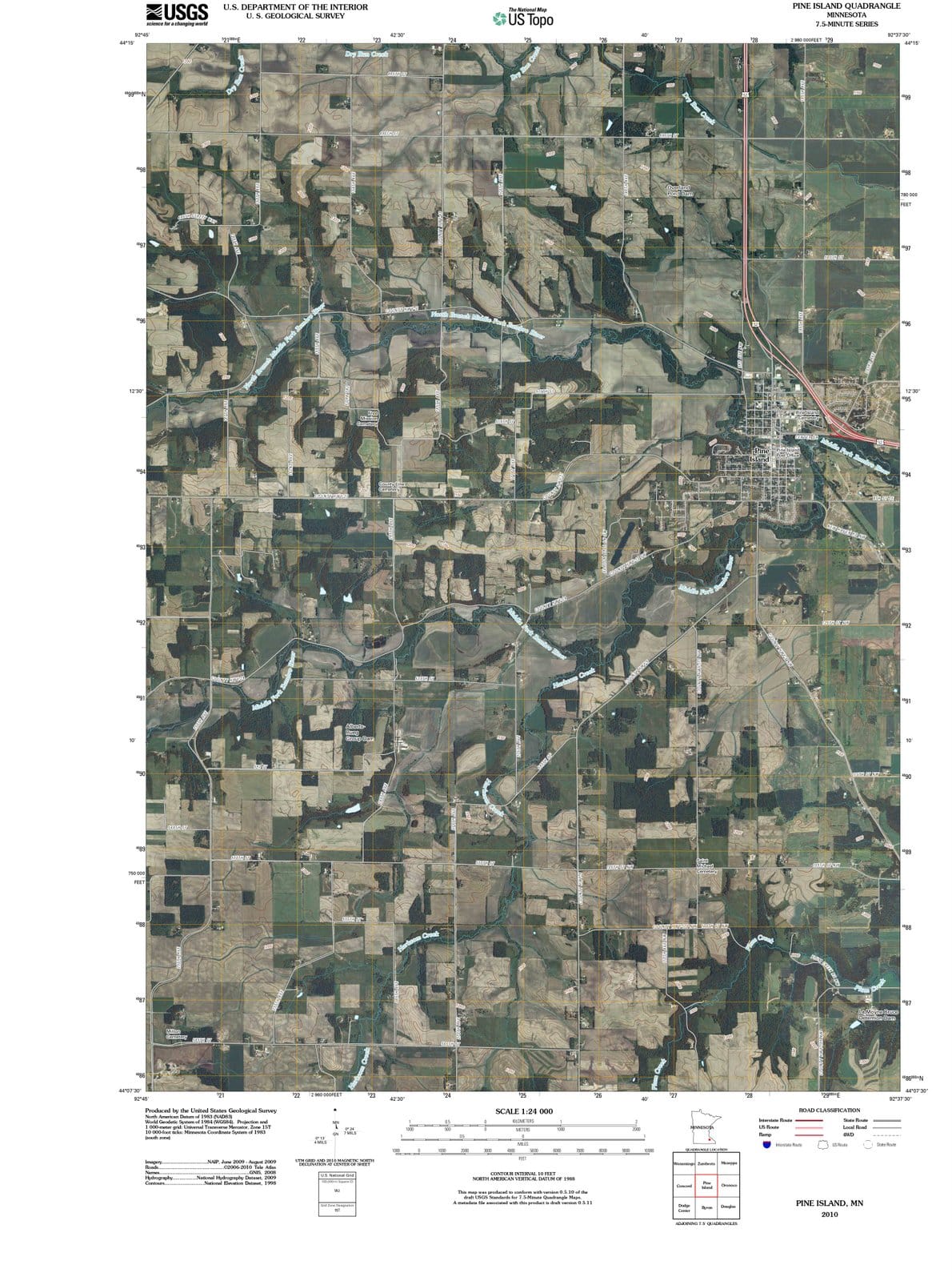 2010 Pine Island, MN - Minnesota - USGS Topographic Map
