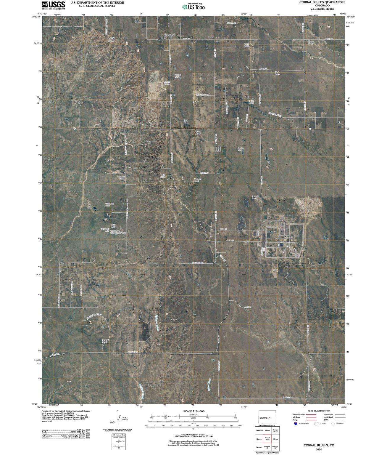 2010 Corral Bluffs, CO - Colorado - USGS Topographic Map
