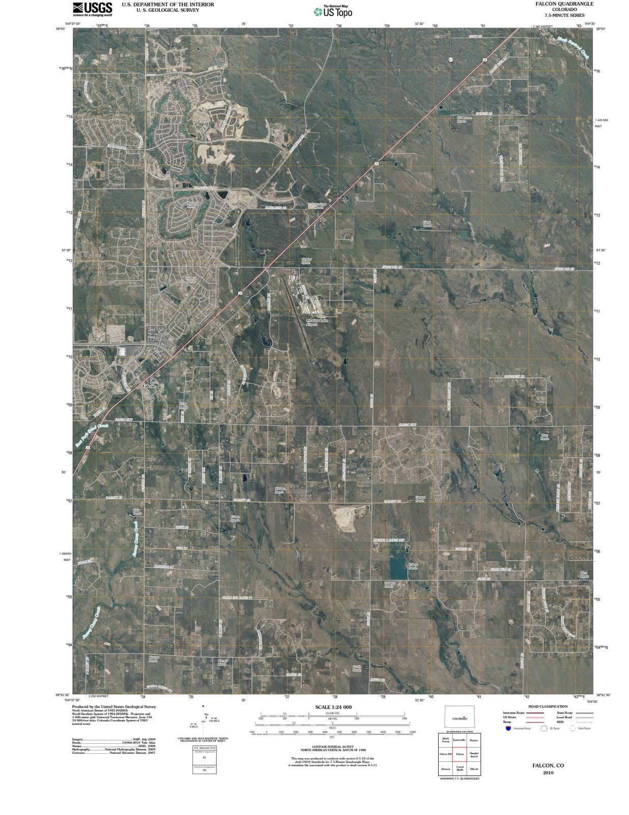2010 Falcon, CO - Colorado - USGS Topographic Map