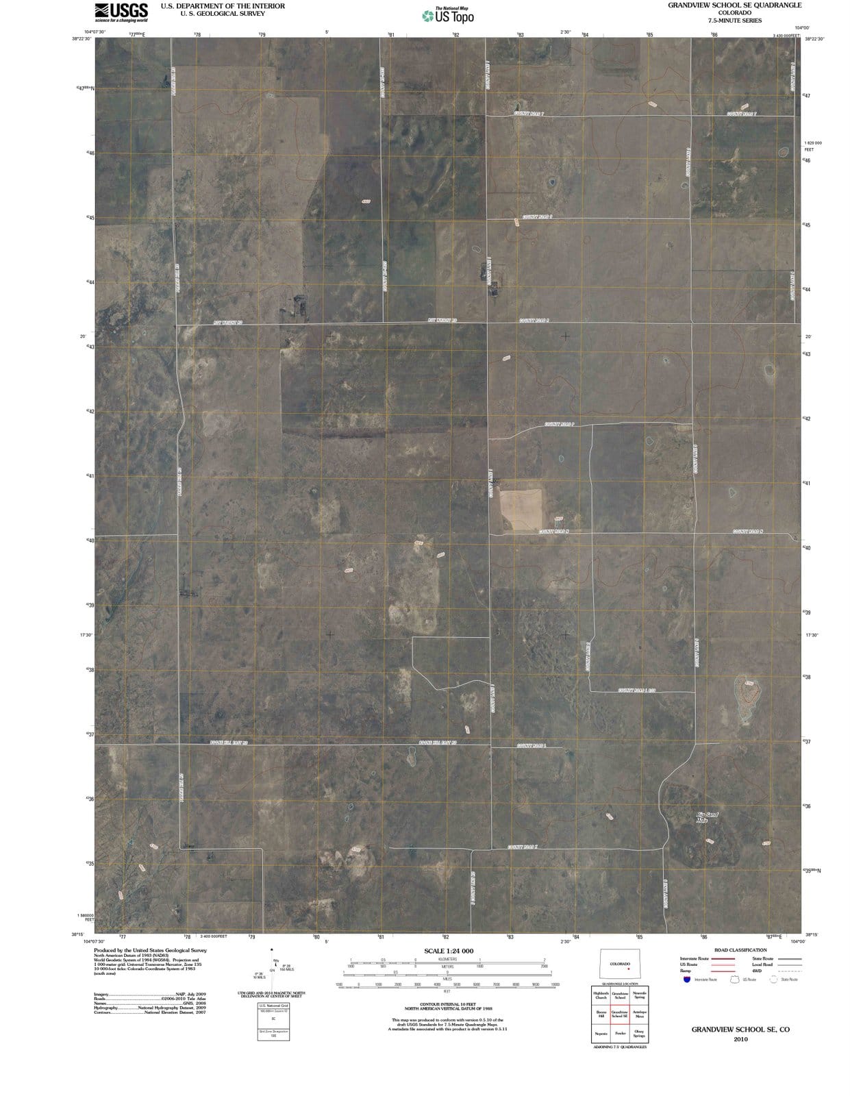 2010 Grandview School, CO - Colorado - USGS Topographic Map