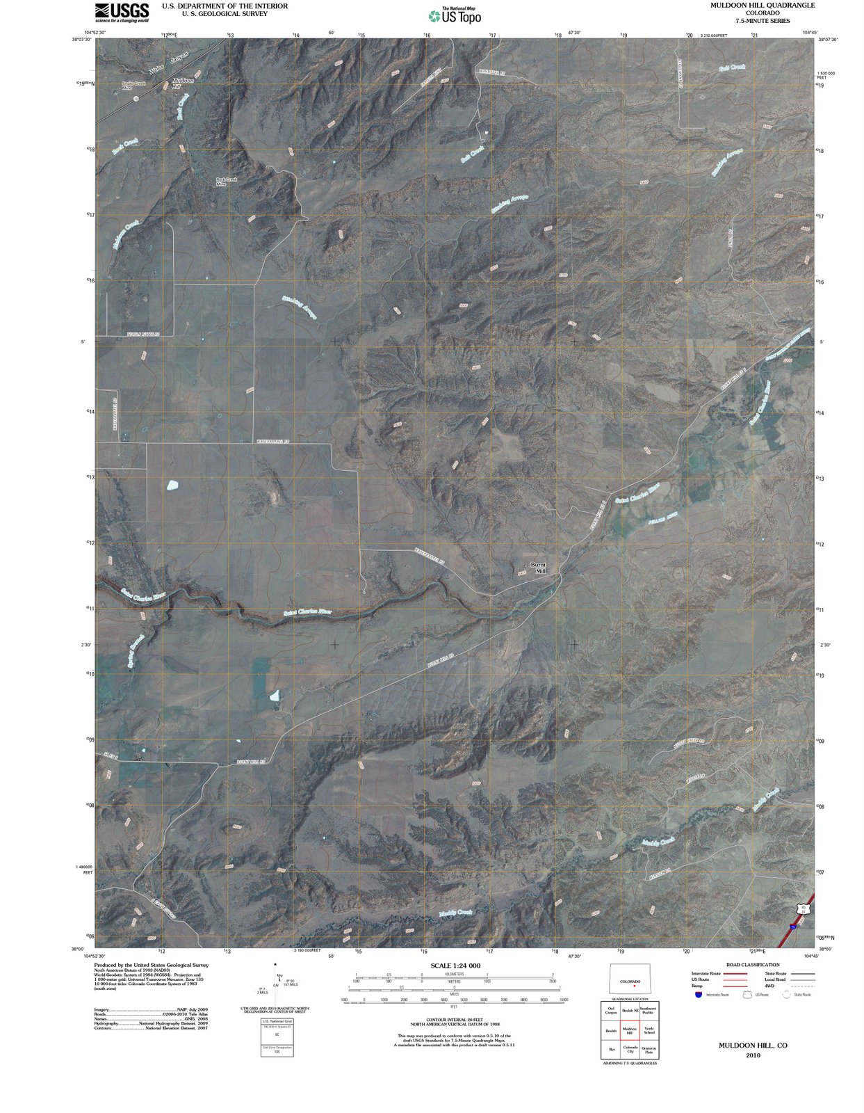 2010 Muldoon Hill, CO - Colorado - USGS Topographic Map