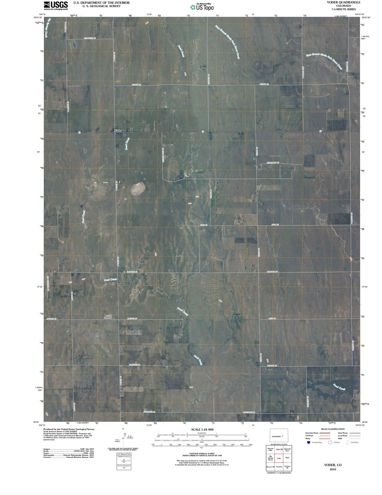 2010 Yoder, CO - Colorado - USGS Topographic Map