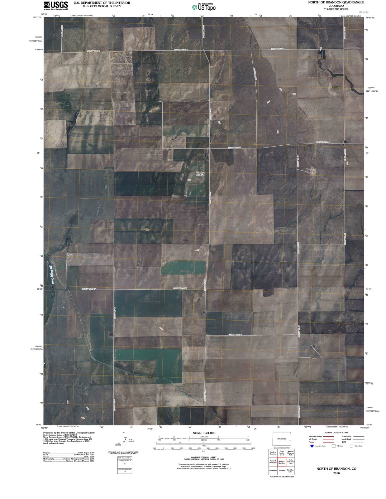 2010 North of Brandon, CO - Colorado - USGS Topographic Map