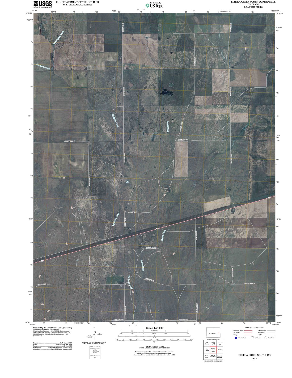 2010 Eureka Creek South, CO - Colorado - USGS Topographic Map