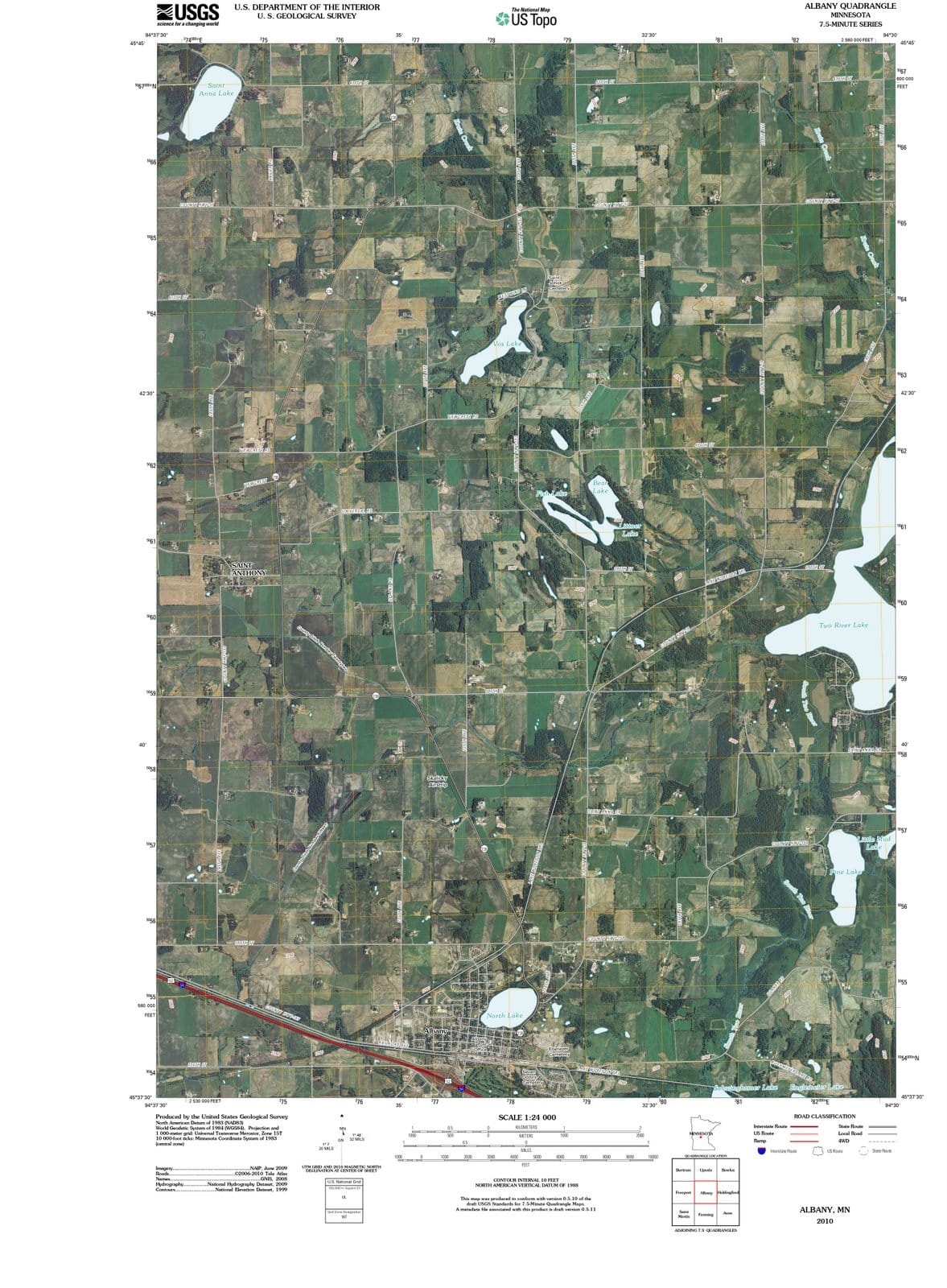 2010 Albany, MN - Minnesota - USGS Topographic Map