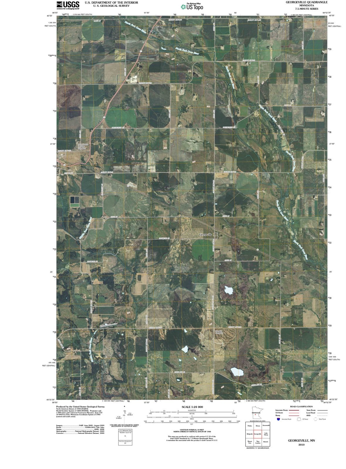 2010 Georgeville, MN - Minnesota - USGS Topographic Map