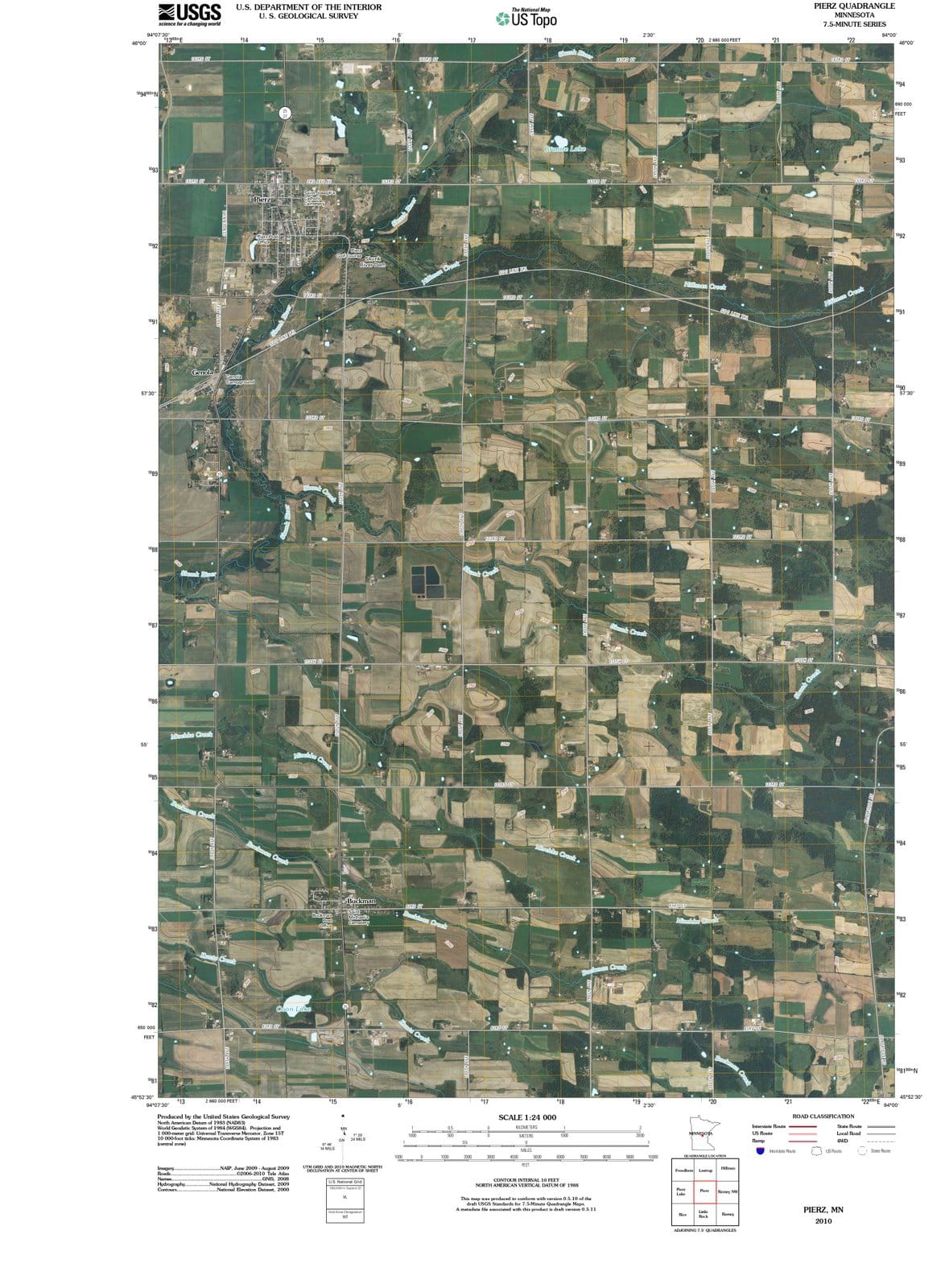 2010 Pierz, MN - Minnesota - USGS Topographic Map