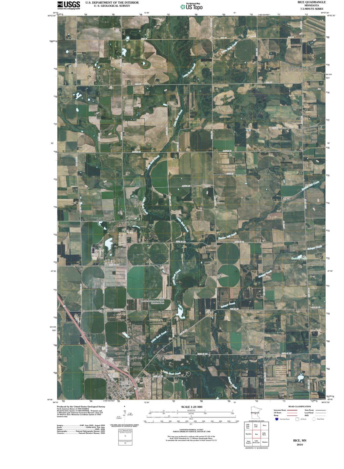2010 Rice, MN - Minnesota - USGS Topographic Map