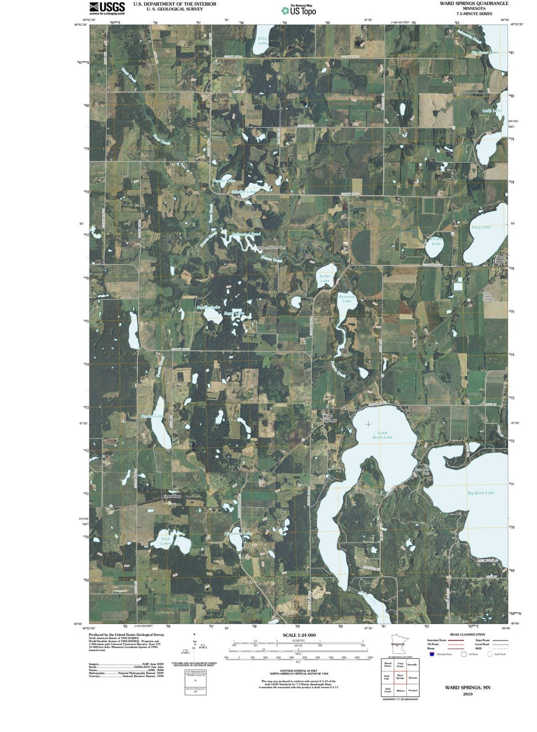 2010 Ward Springs, MN - Minnesota - USGS Topographic Map