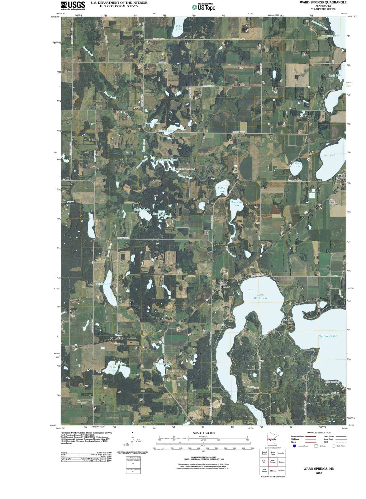 2010 Ward Springs, MN - Minnesota - USGS Topographic Map
