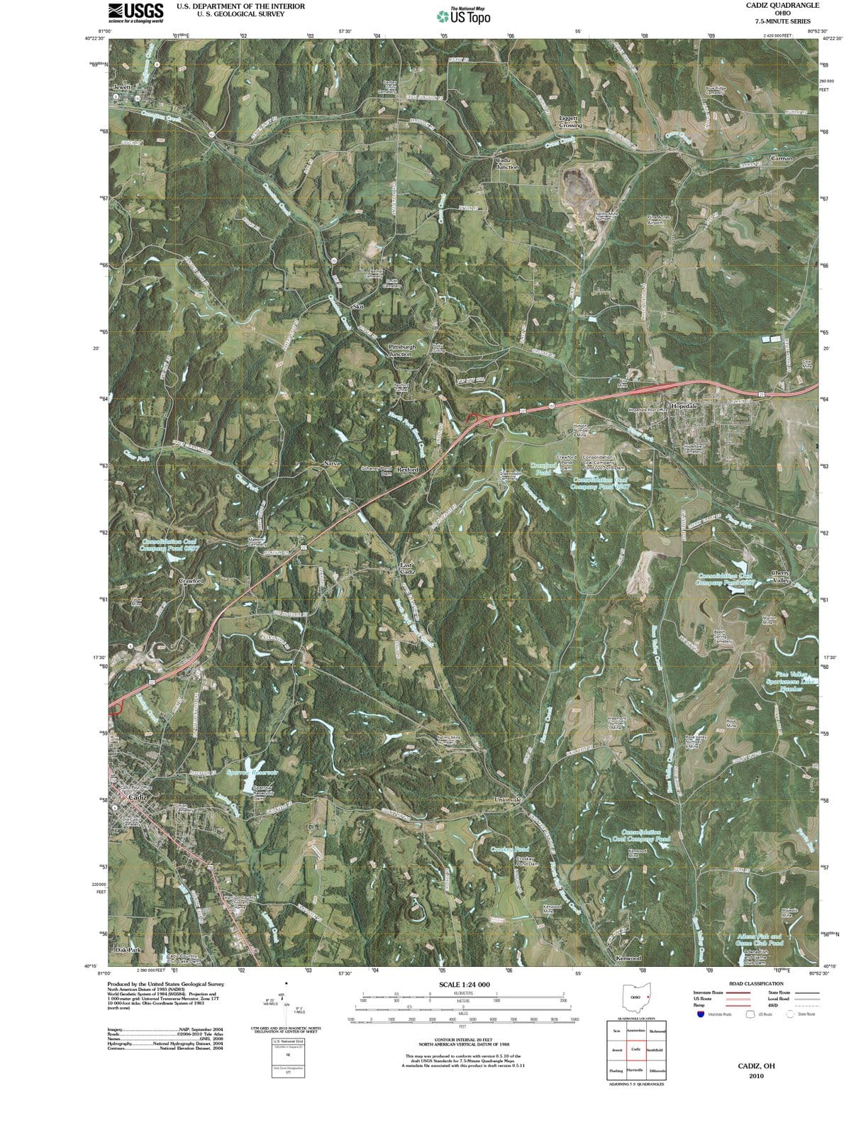 2010 Cadiz, OH - Ohio - USGS Topographic Map