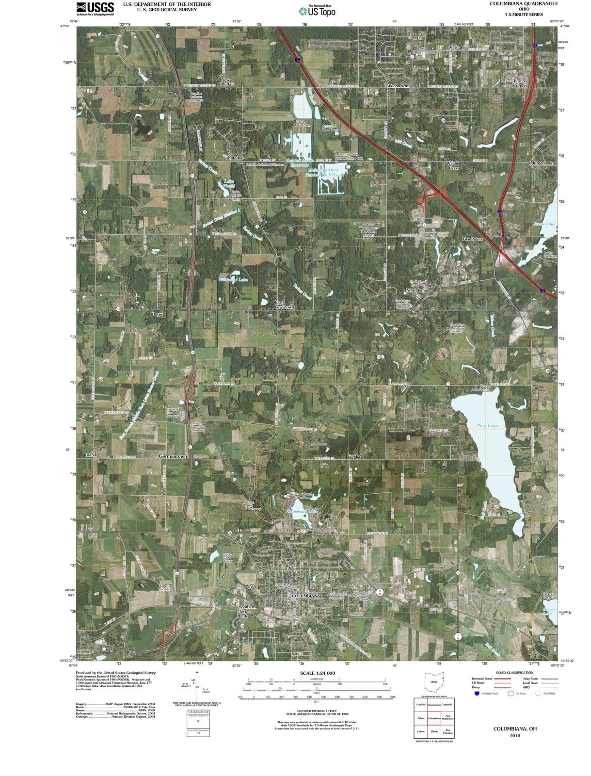 2010 Columbiana, OH - Ohio - USGS Topographic Map