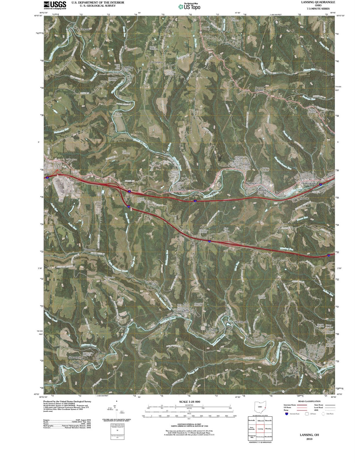 2010 Lansing, OH - Ohio - USGS Topographic Map