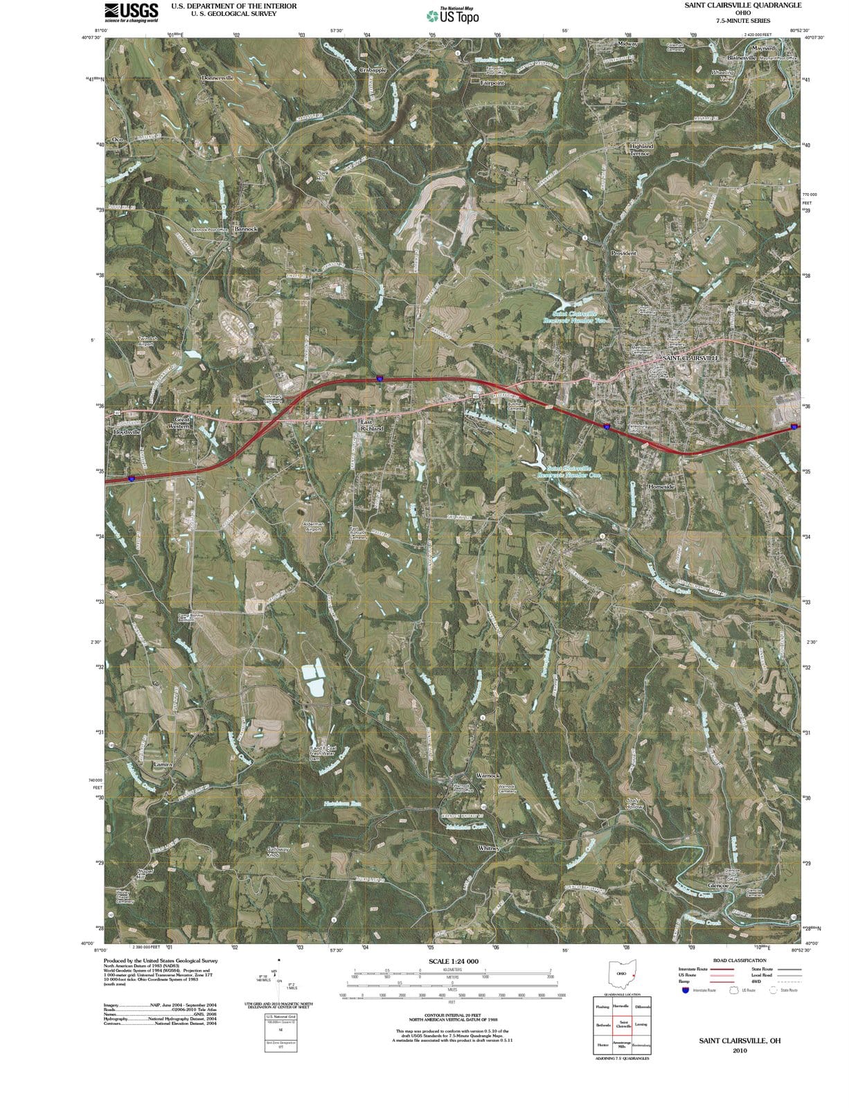 2010 Saint Clairsville, OH - Ohio - USGS Topographic Map