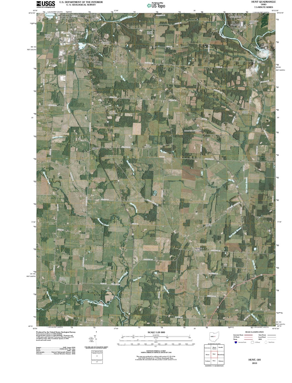 2010 Hunt, OH - Ohio - USGS Topographic Map