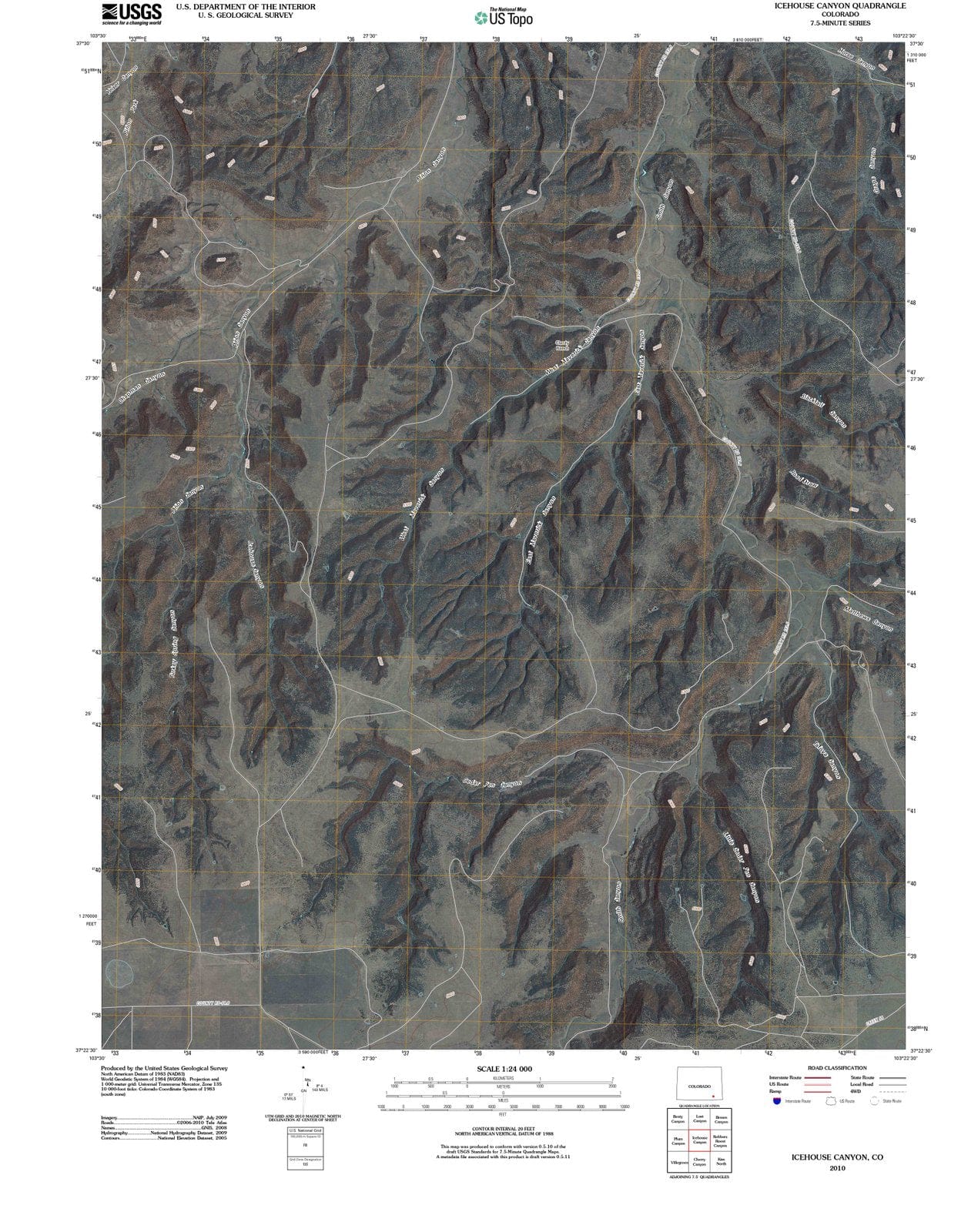 2010 Icehouse Canyon, CO - Colorado - USGS Topographic Map
