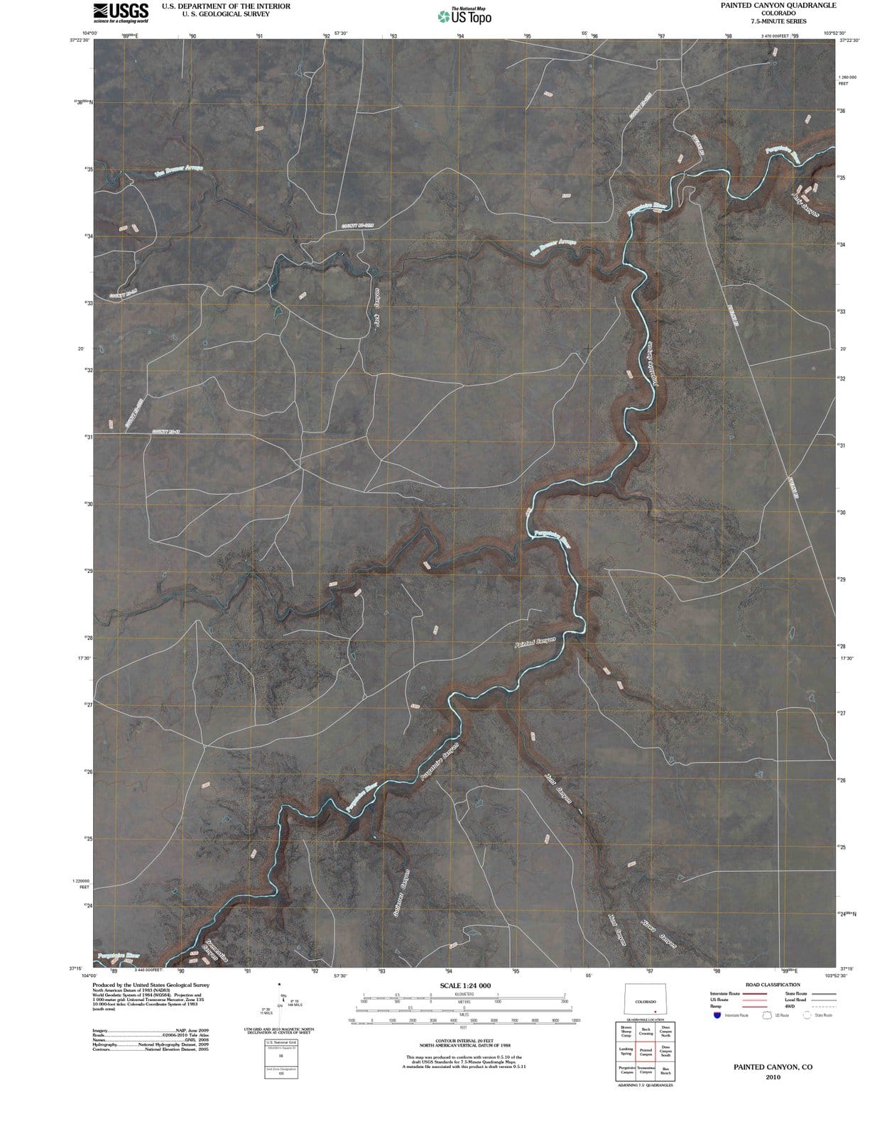 2010 Painted Canyon, CO - Colorado - USGS Topographic Map