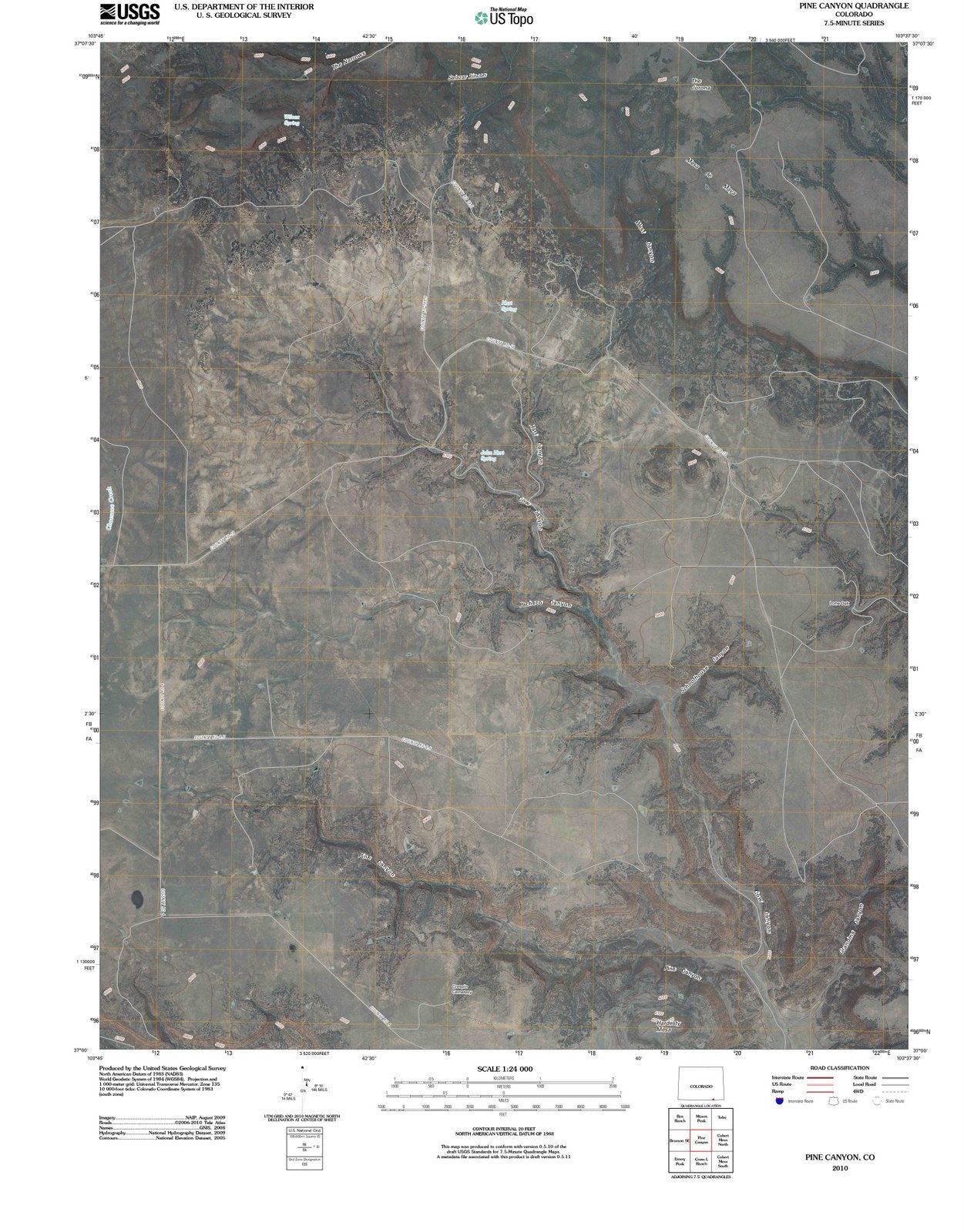 2010 Pine Canyon, CO - Colorado - USGS Topographic Map