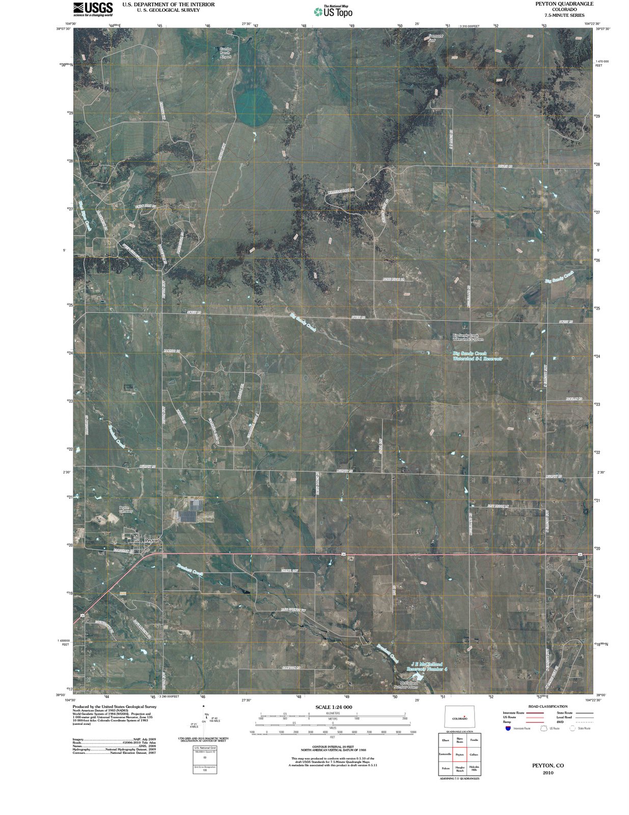 2010 Peyton, CO - Colorado - USGS Topographic Map
