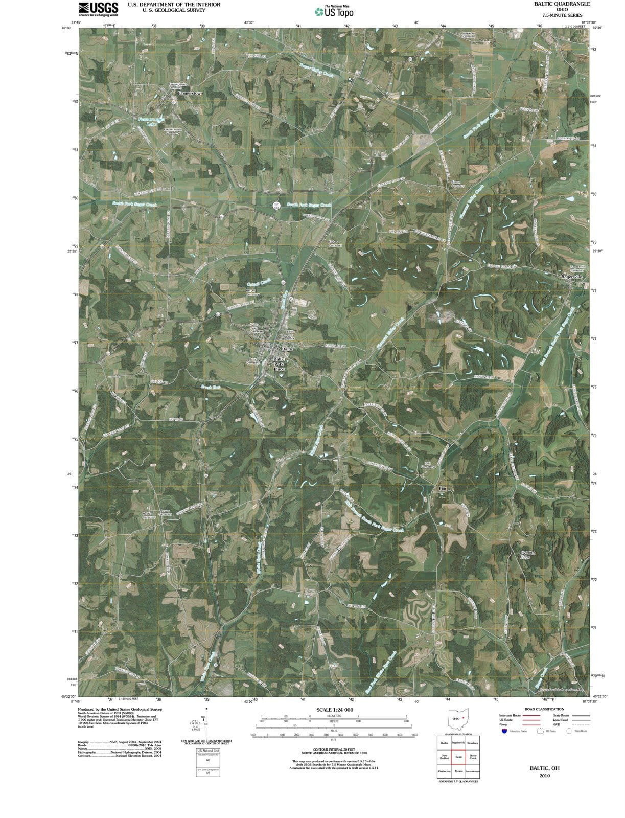 2010 Baltic, OH - Ohio - USGS Topographic Map