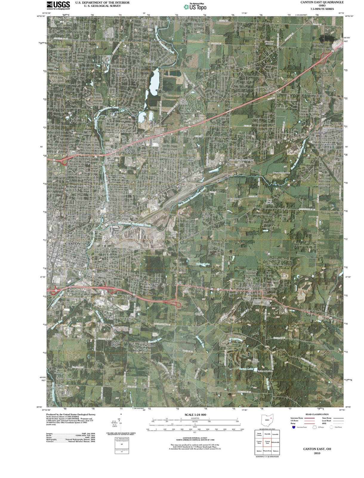 2010 Canton East, OH - Ohio - USGS Topographic Map