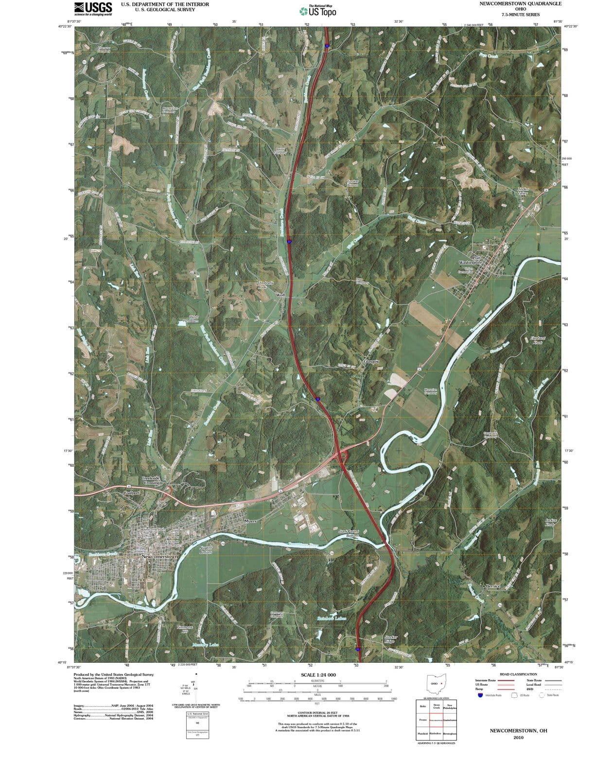 2010 Newcomerstown, OH - Ohio - USGS Topographic Map