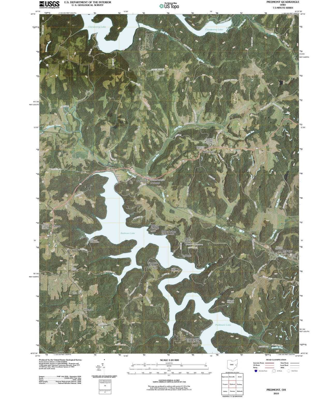 2010 Piedmont, OH - Ohio - USGS Topographic Map