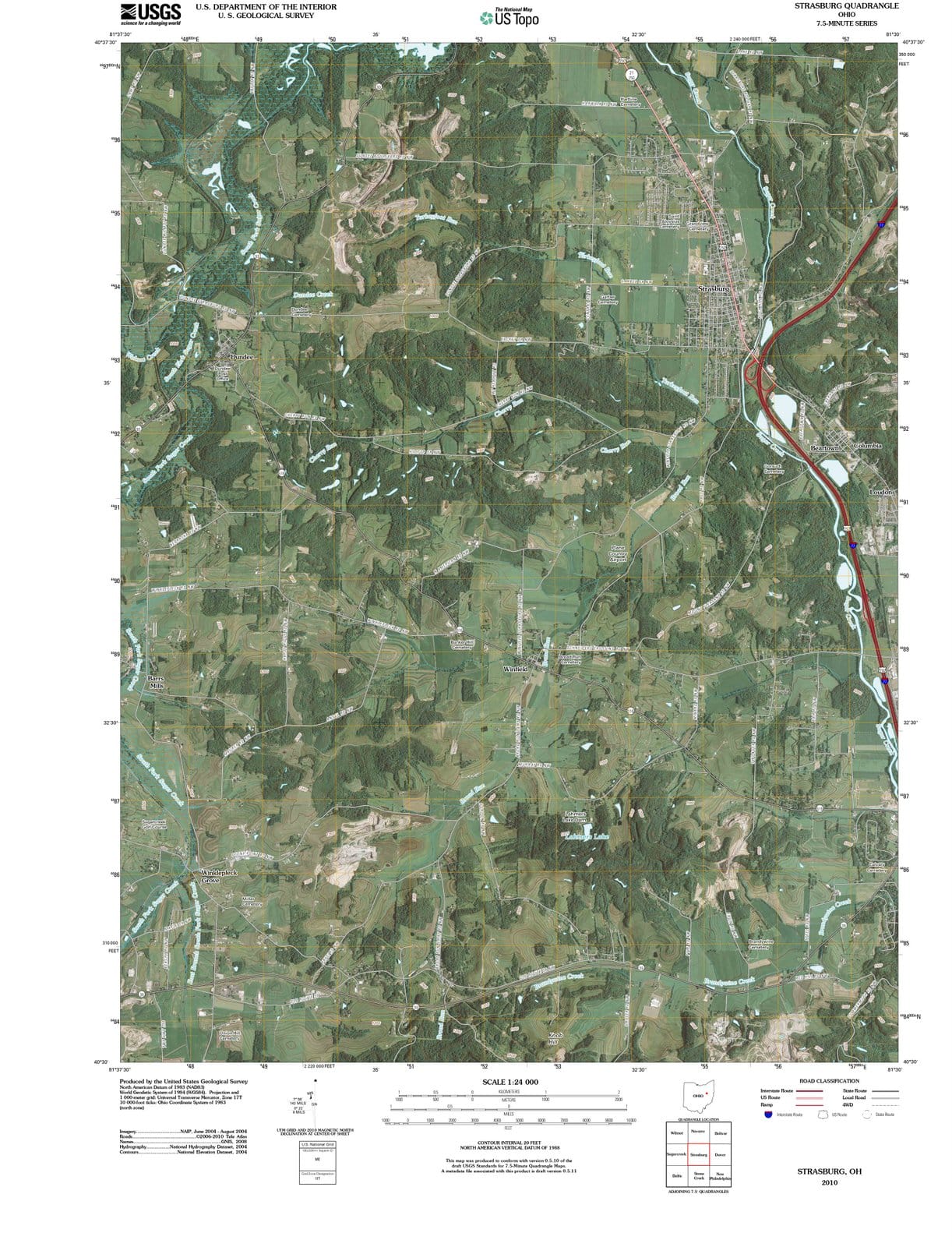 2010 Strasburg, OH - Ohio - USGS Topographic Map