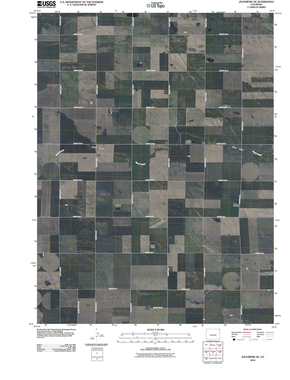 2010 Julesburg, CO - Colorado - USGS Topographic Map