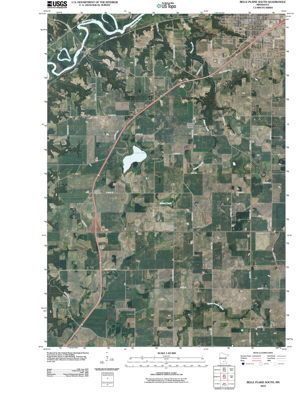 2010 Belle Plaine South, MN - Minnesota - USGS Topographic Map