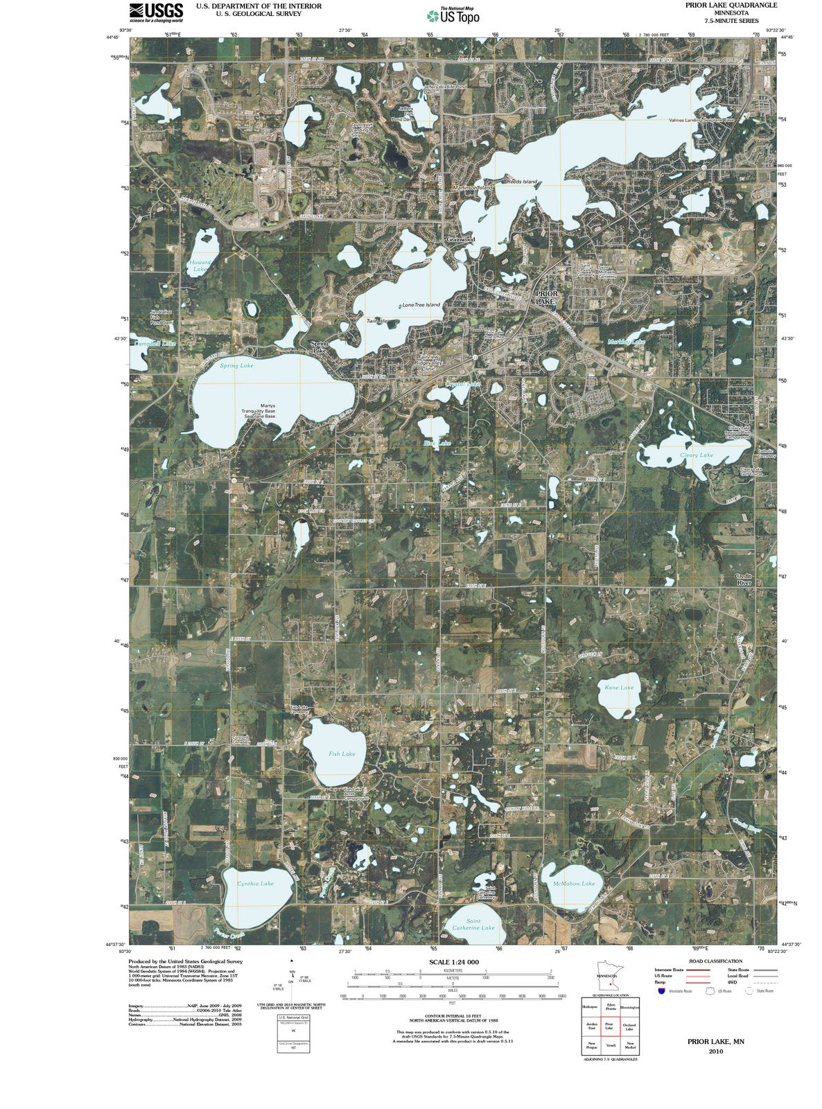 2010 Prior Lake, MN - Minnesota - USGS Topographic Map