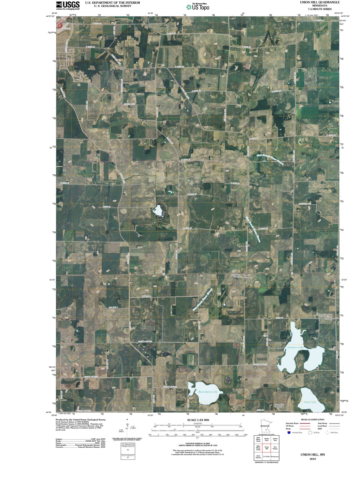2010 Union Hill, MN - Minnesota - USGS Topographic Map