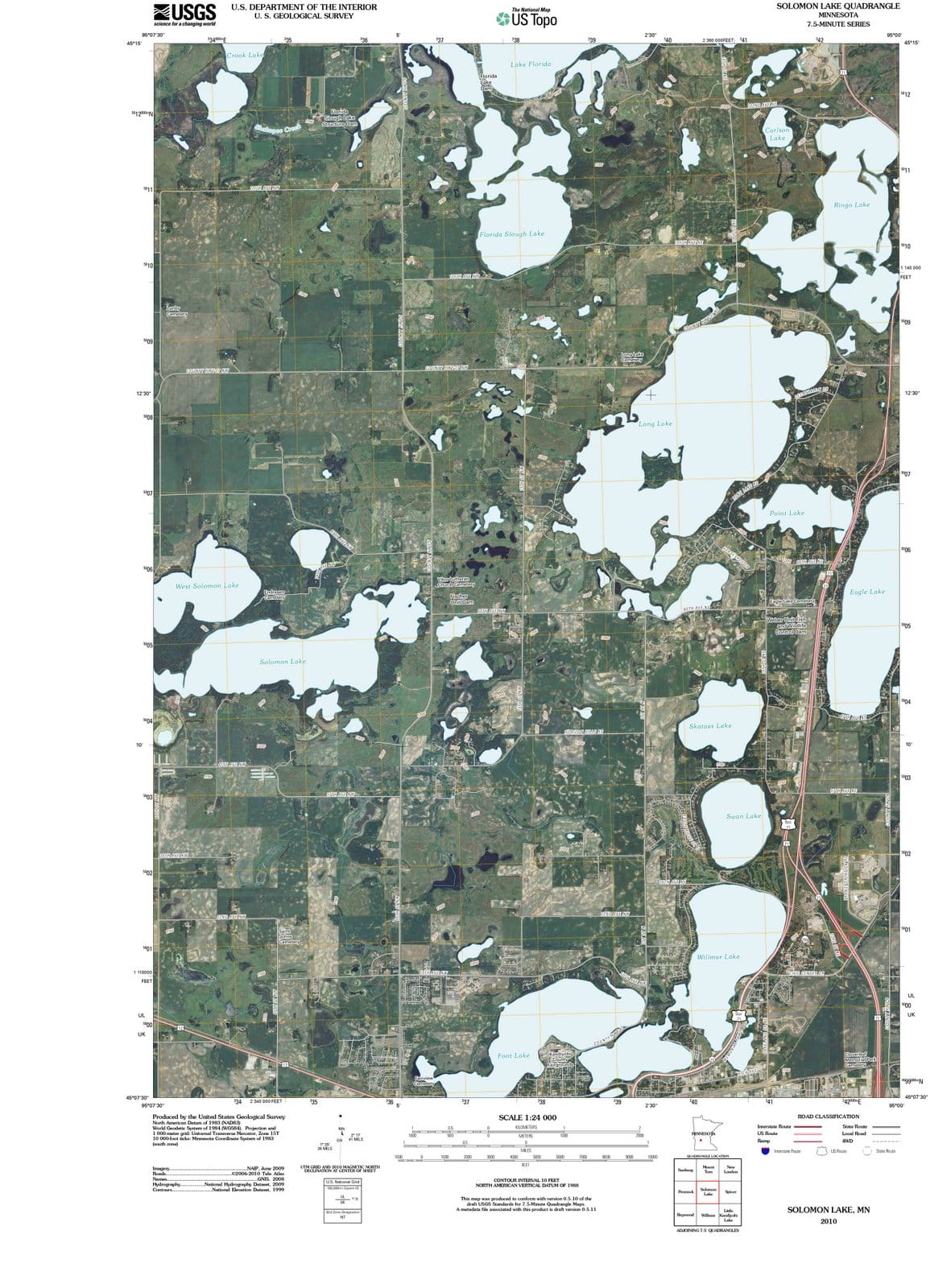 2010 Solomon Lake, MN - Minnesota - USGS Topographic Map