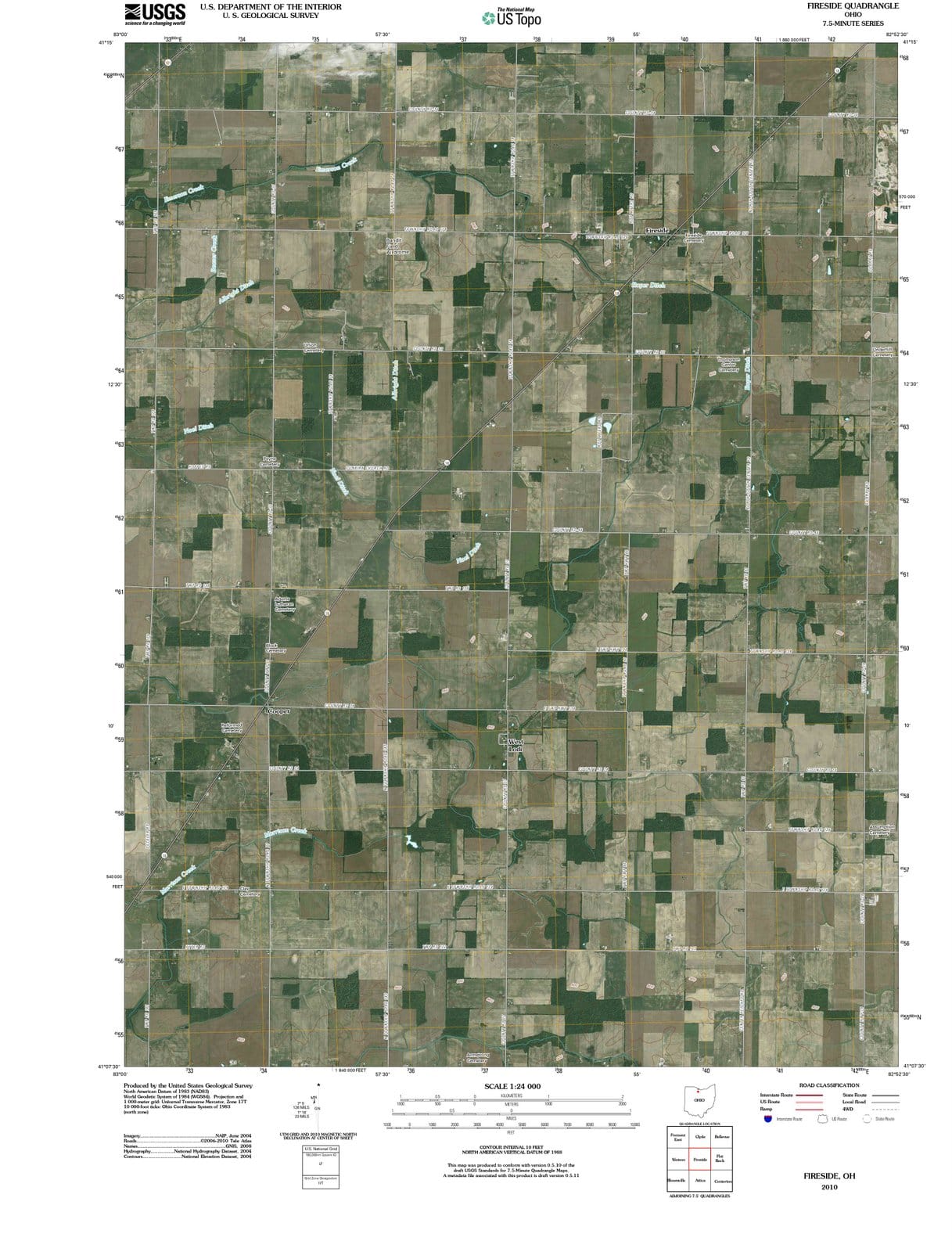 2010 Fireside, OH - Ohio - USGS Topographic Map