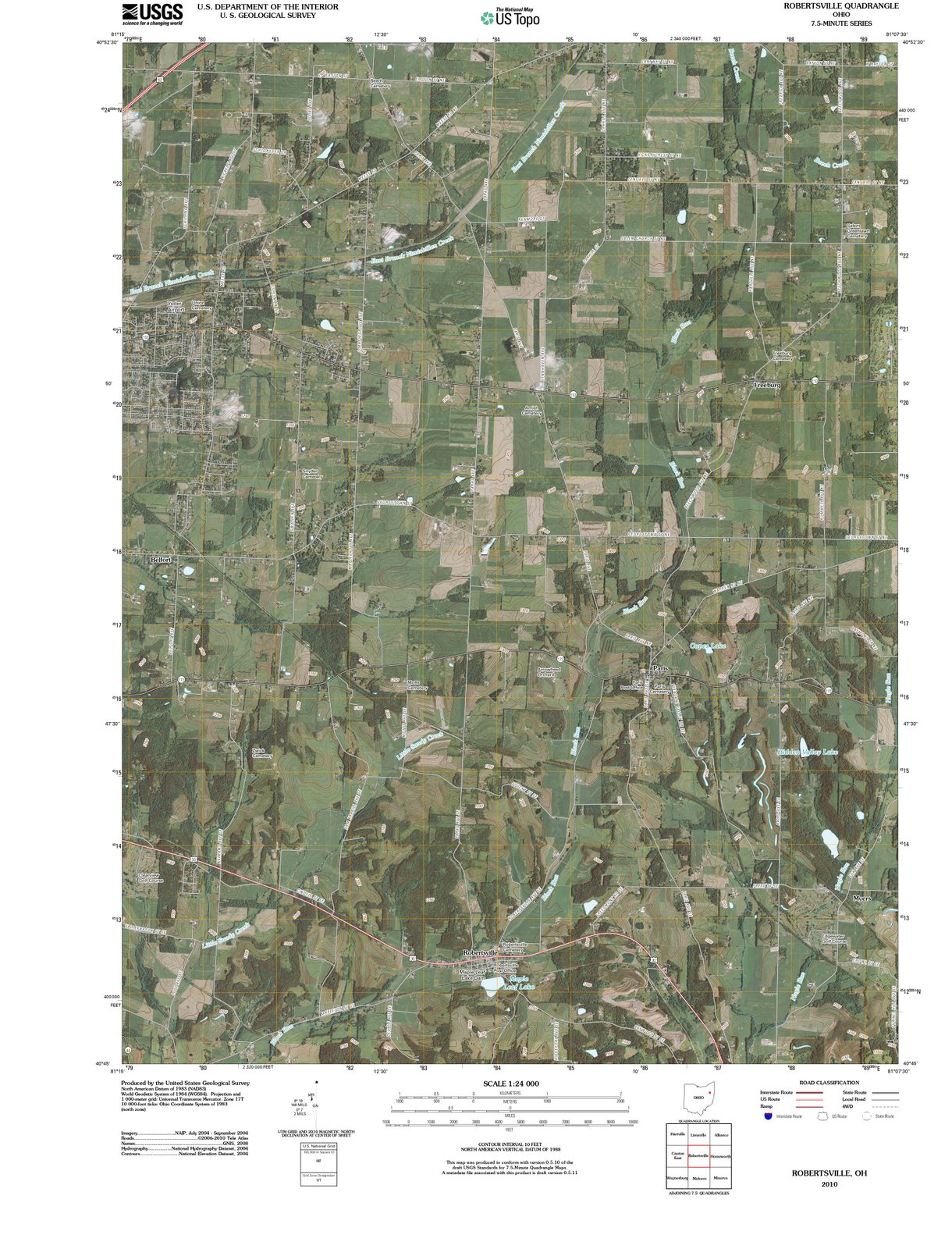 2010 Robertsville, OH - Ohio - USGS Topographic Map