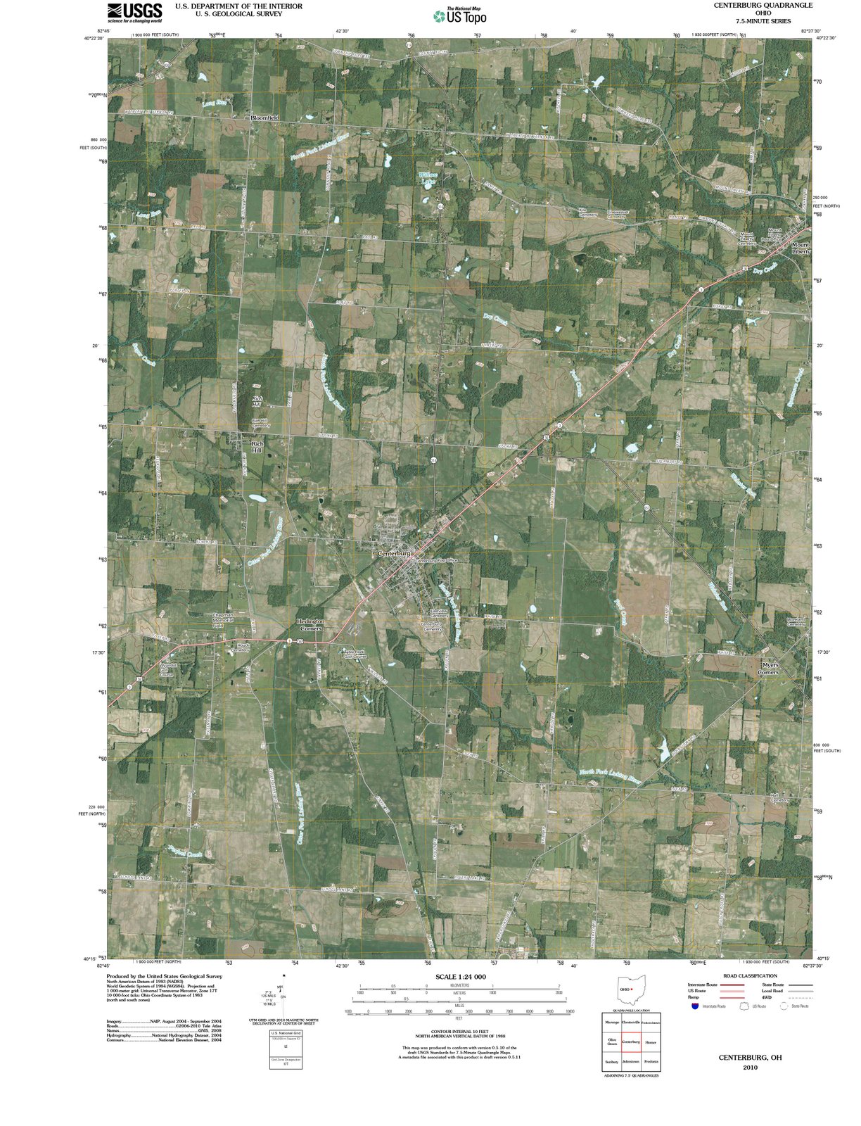 2010 Centerburg, OH - Ohio - USGS Topographic Map