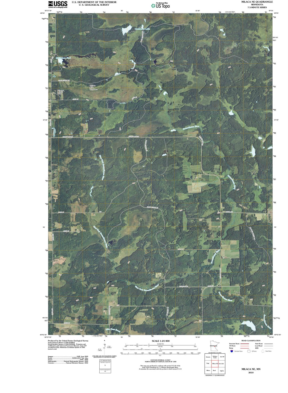 2010 Milaca, MN - Minnesota - USGS Topographic Map v2