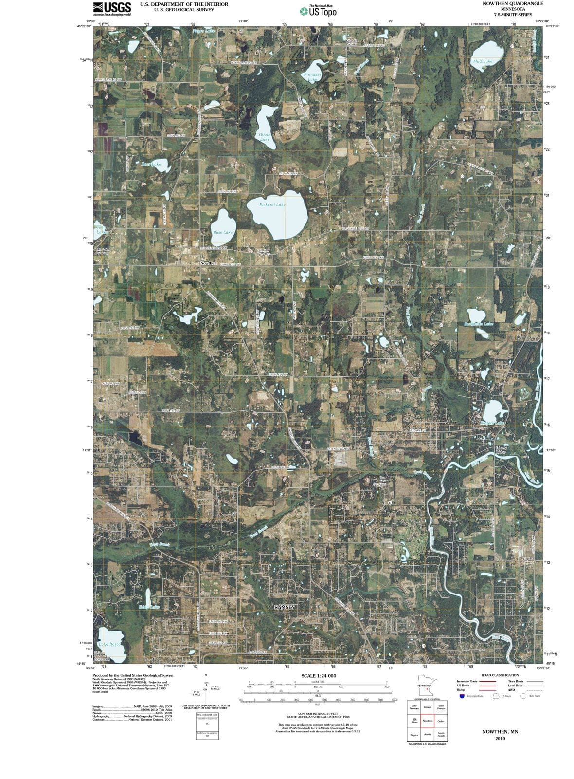 2010 Nowthen, MN - Minnesota - USGS Topographic Map