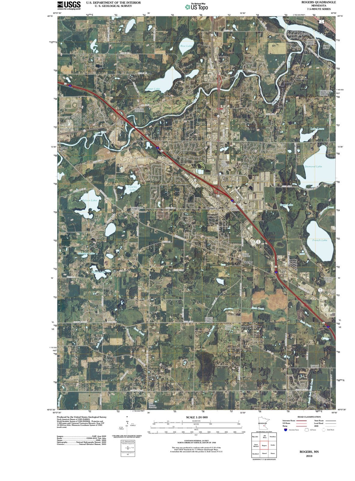 2010 Rogers, MN - Minnesota - USGS Topographic Map