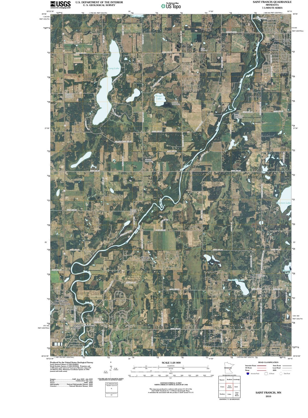 2010 Saint Francis, MN - Minnesota - USGS Topographic Map