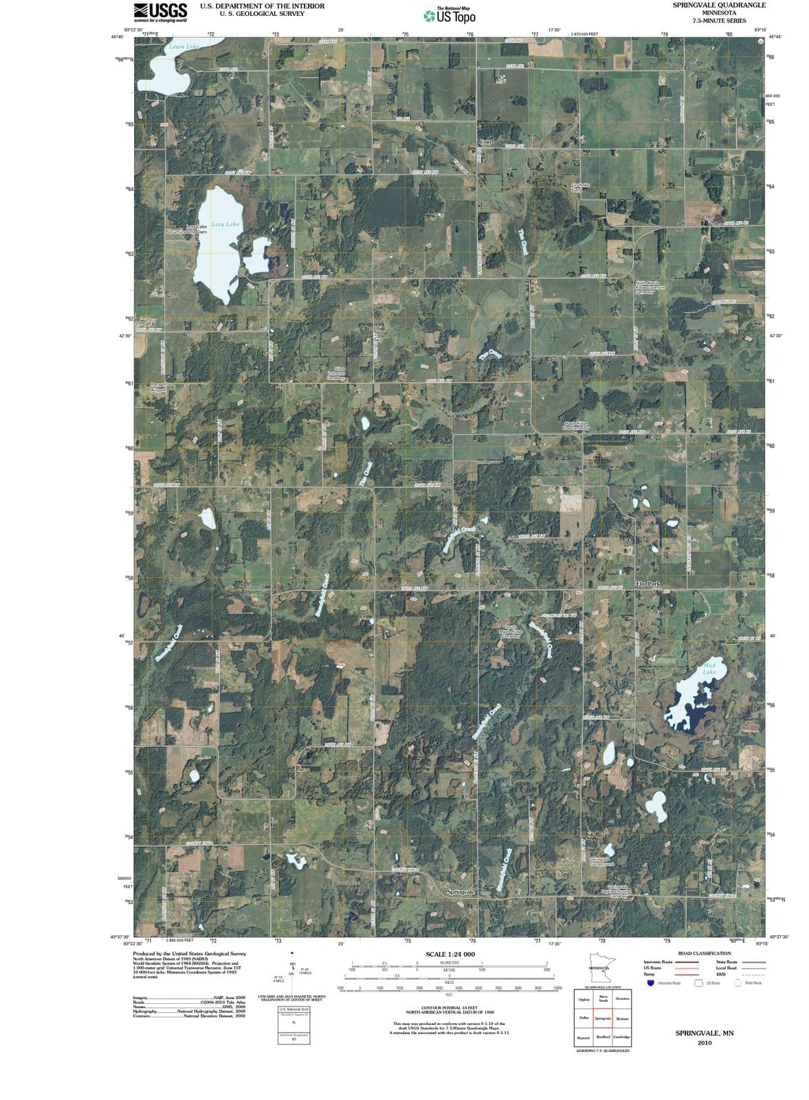 2010 Springvale, MN - Minnesota - USGS Topographic Map