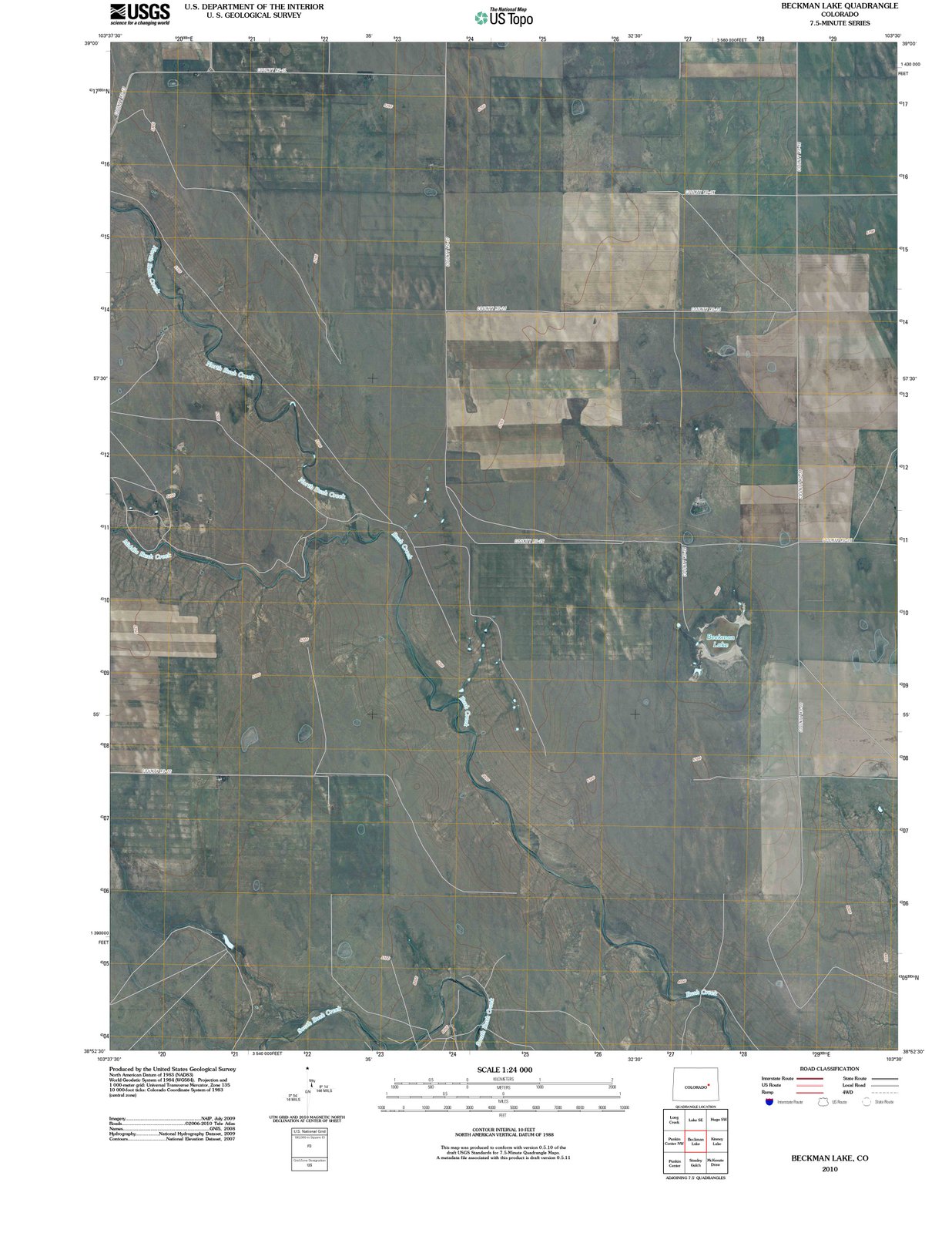 2010 Beckman Lake, CO - Colorado - USGS Topographic Map