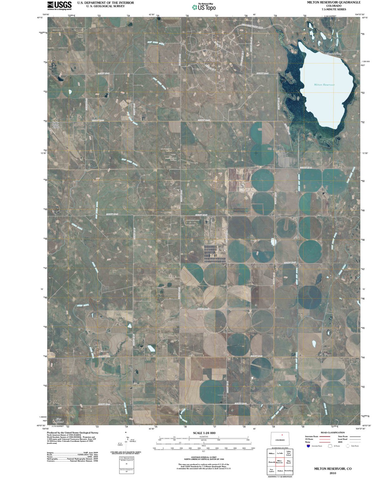 2010 Milton Reservoir, CO - Colorado - USGS Topographic Map