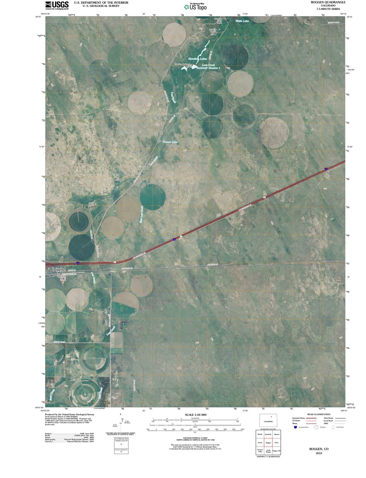 2010 Roggen, CO - Colorado - USGS Topographic Map
