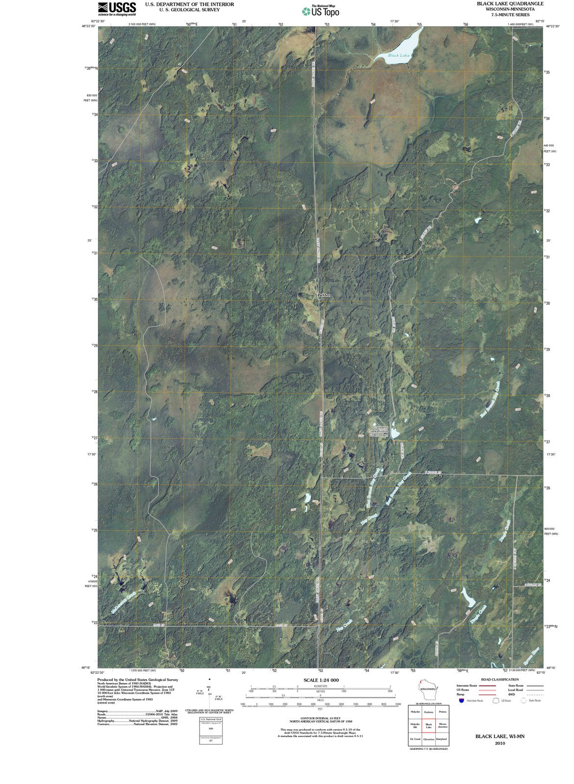2010 Black Lake, WI - Wisconsin - USGS Topographic Map
