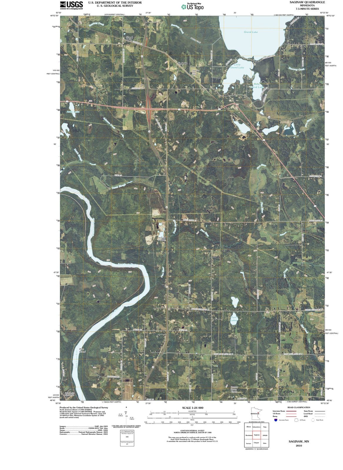 2010 Saginaw, MN - Minnesota - USGS Topographic Map