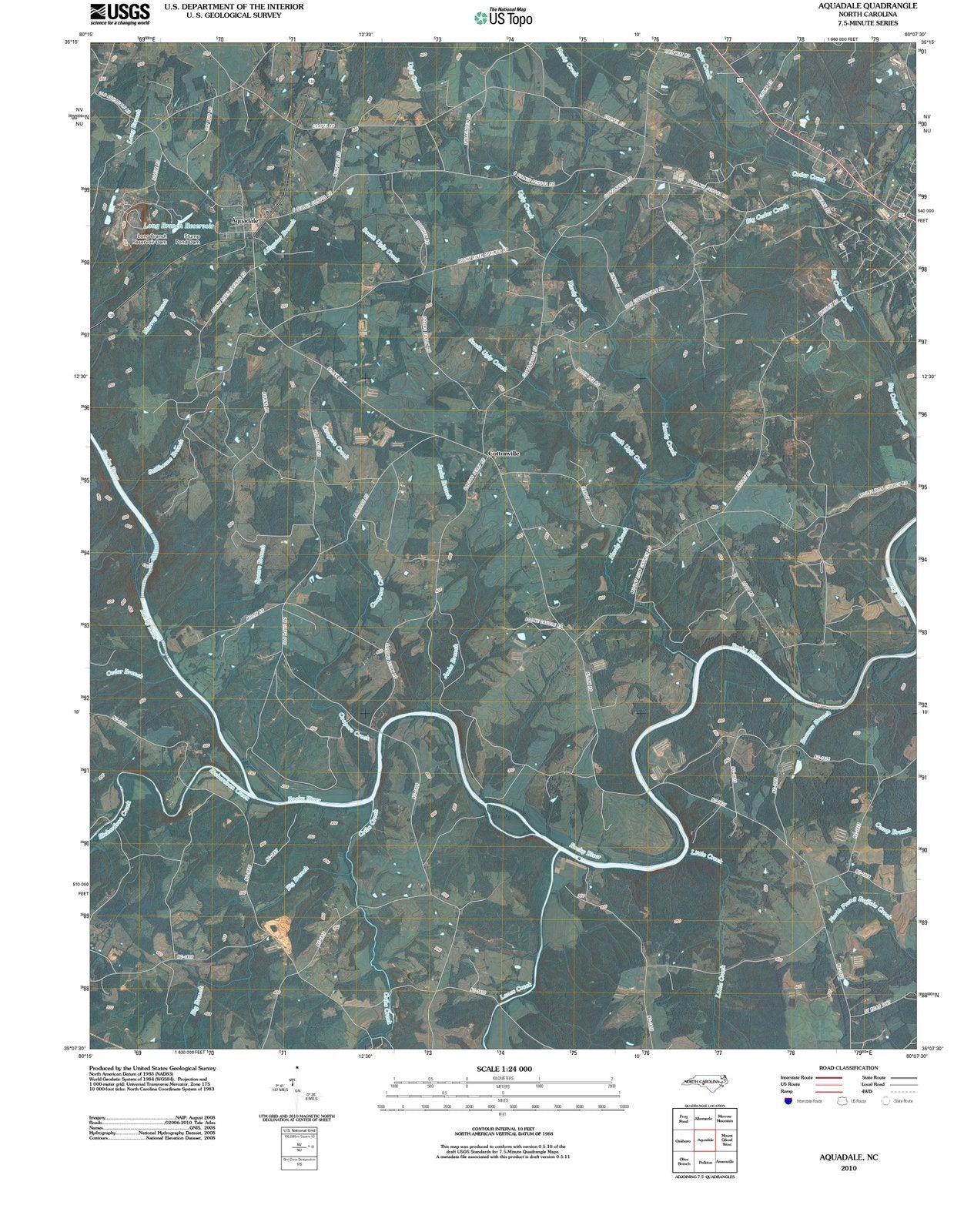 2010 Aquadale, NC - North Carolina - USGS Topographic Map